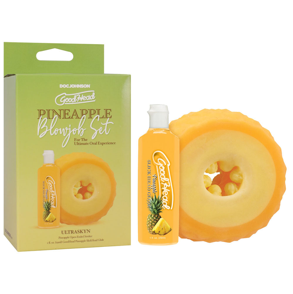 GoodHead Pineapple Blowjob Set Pineapple Stroker With Flavoured Lubricant