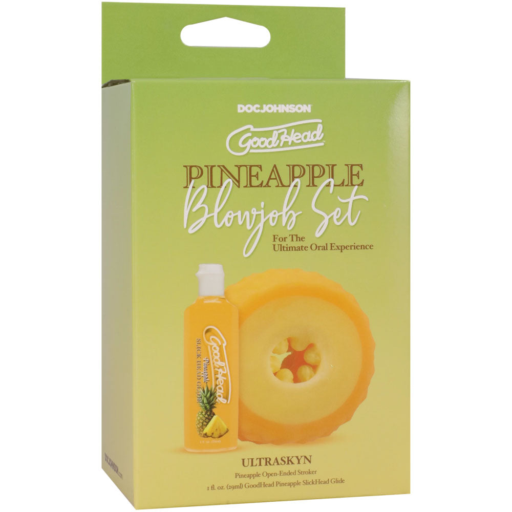 GoodHead Pineapple Blowjob Set Pineapple Stroker With Flavoured Lubricant
