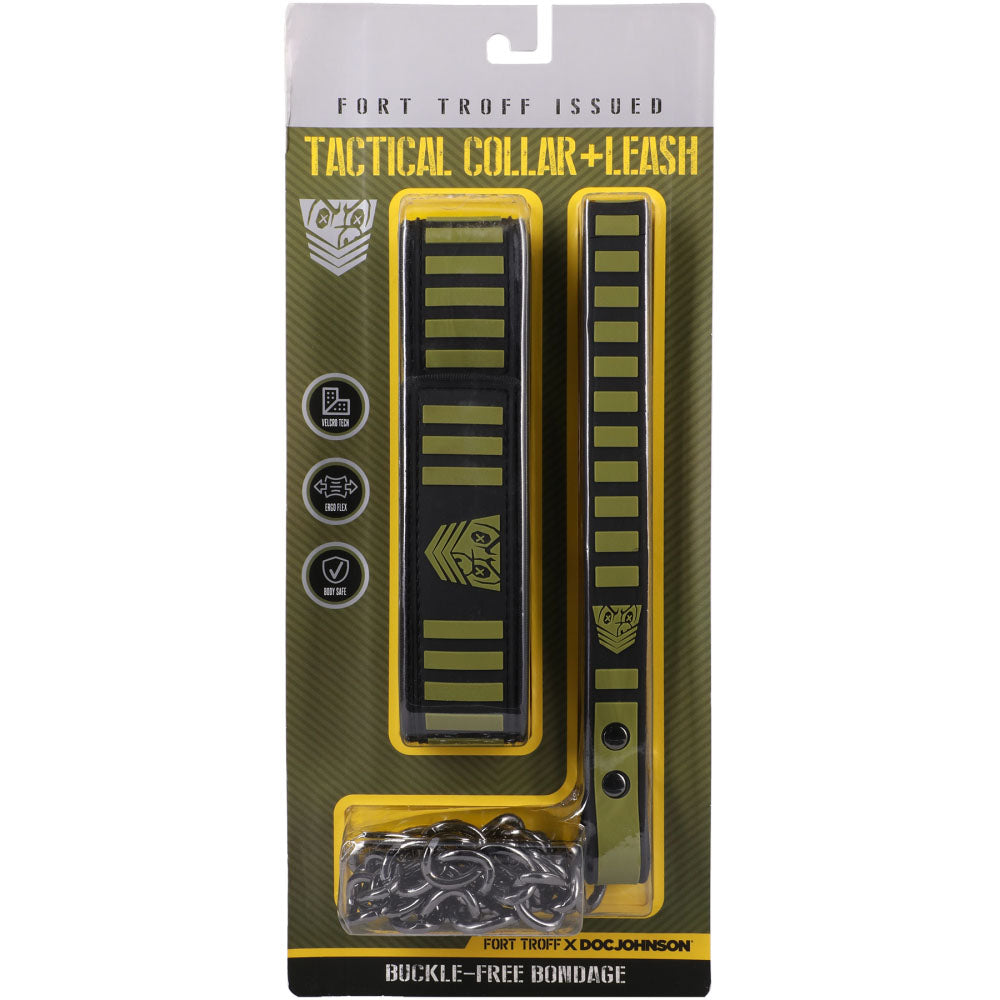 Fort Troff Tactical Collar and Leash Black Green Restraint