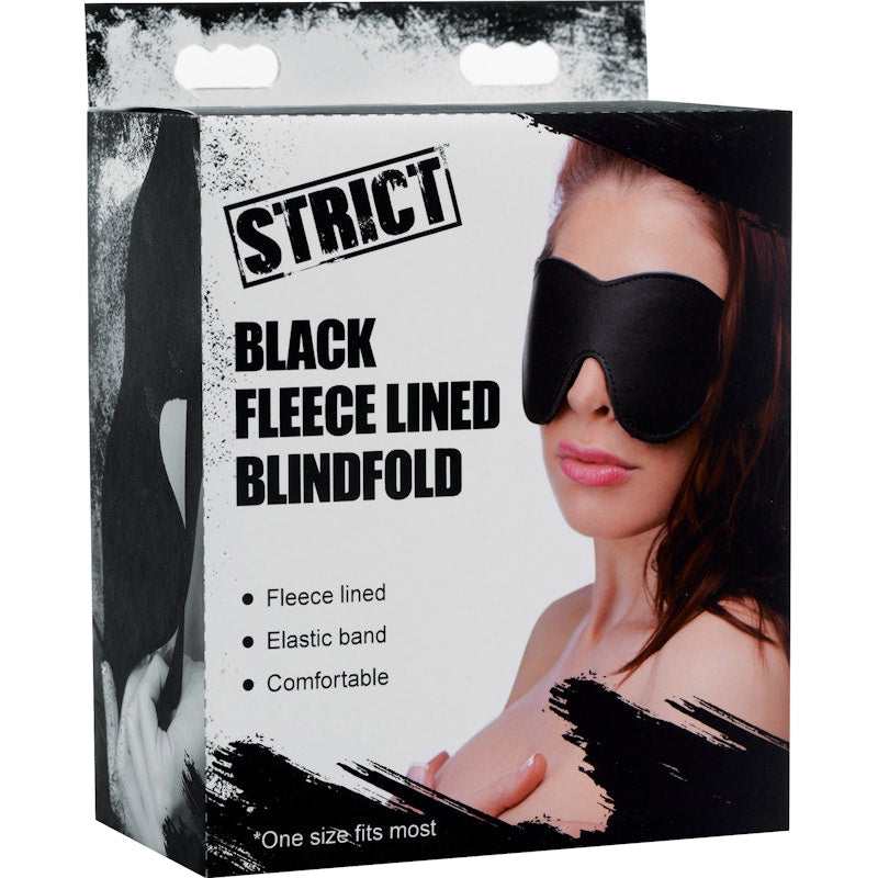 Black Fleece Lined Blindfold - Naughty by Nature Adult Store