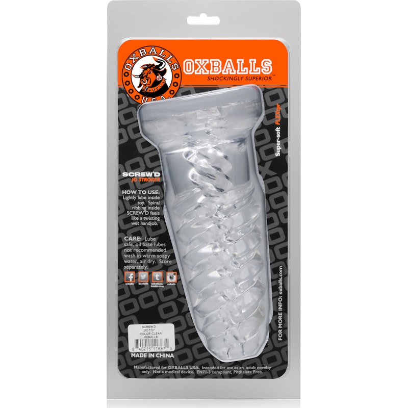 ScrewD Super Squish Corkscrew Jackoff Toy Clear - Naughty by Nature Adult Store
