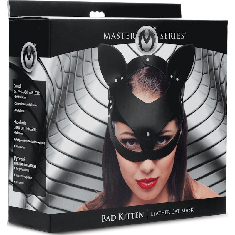 Bad Kitten Leather Cat Mask - Naughty by Nature Adult Store