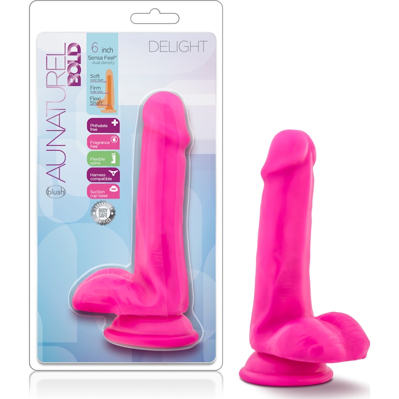 Au Naturel Bold Delight 6in Dildo Pink - Naughty by Nature Adult Store
