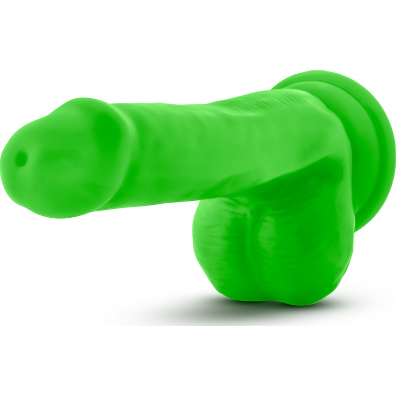 Neo Elite 6in Silicone Dual Density Cock with Balls Neon Green - Naughty by Nature Adult Store