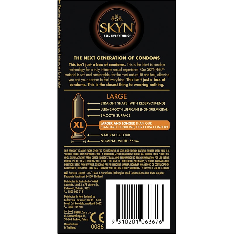 SKYN Large Condoms 10 Pc - Naughty by Nature Adult Store