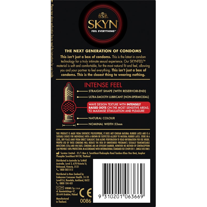SKYN Intense Feel Condoms 10 Pc - Naughty by Nature Adult Store