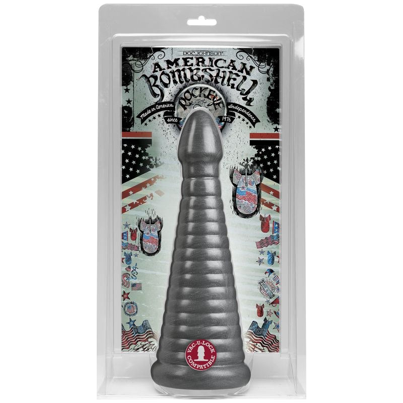 Rockeye 11in Anal Dildo Gun Metal - Naughty by Nature Adult Store