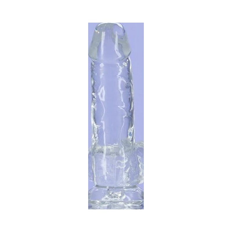 Crystal Dildo w Balls 6in Clear - Naughty by Nature Adult Store