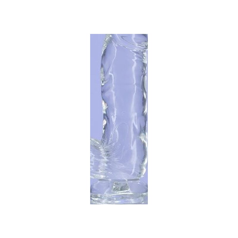 Crystal Dildo w Balls 6in Clear - Naughty by Nature Adult Store