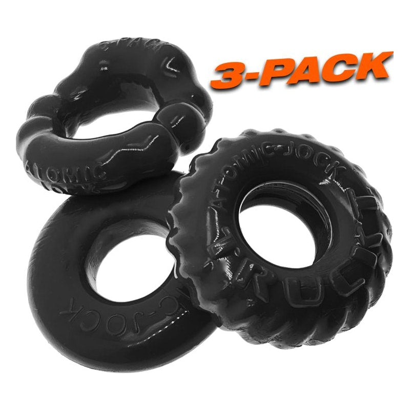 Bonemaker 3 Pc Cockring Set Black - Naughty by Nature Adult Store