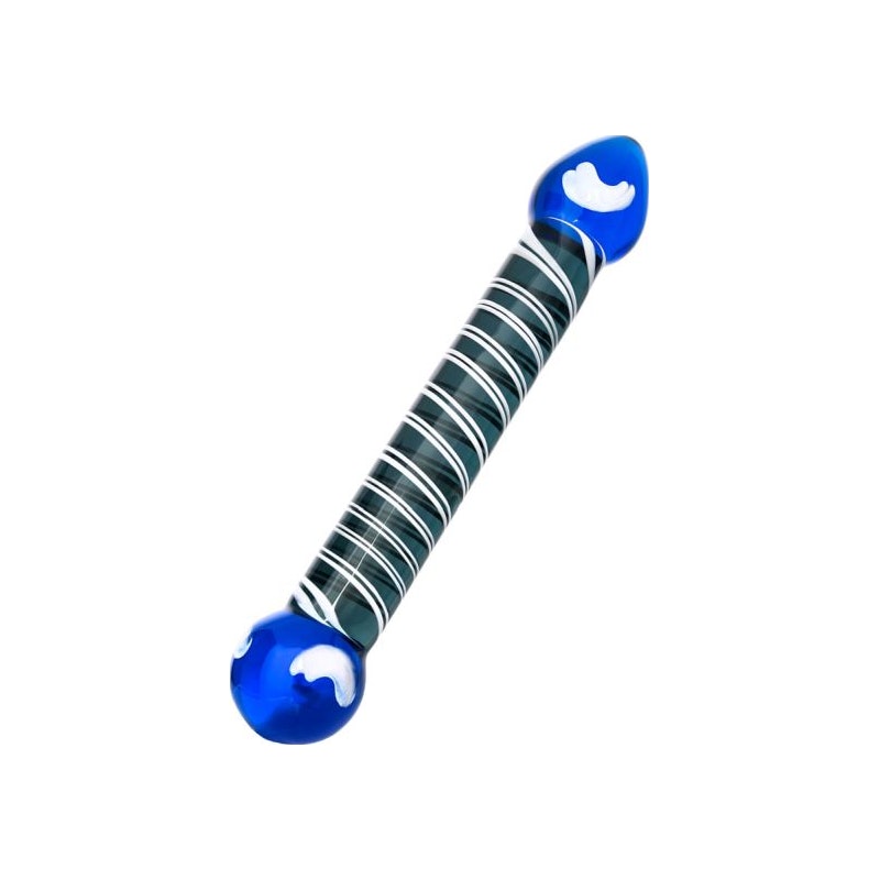 Sexus Glass Dildo Duo Blue 20cm - Naughty by Nature Adult Store