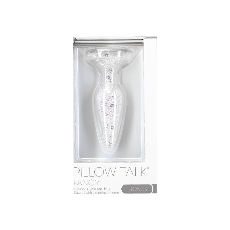 Pillow Talk Fancy Luxurious Glass Anal Plug w Clear Gem - Naughty by Nature Adult Store