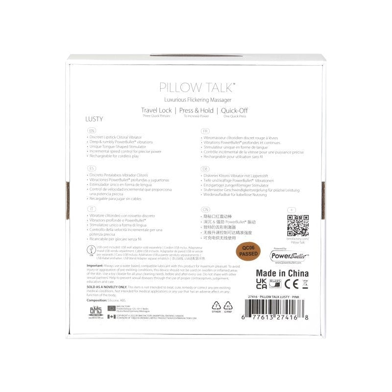 Pillow Talk Lusty Flickering Massager Pink - Naughty by Nature Adult Store