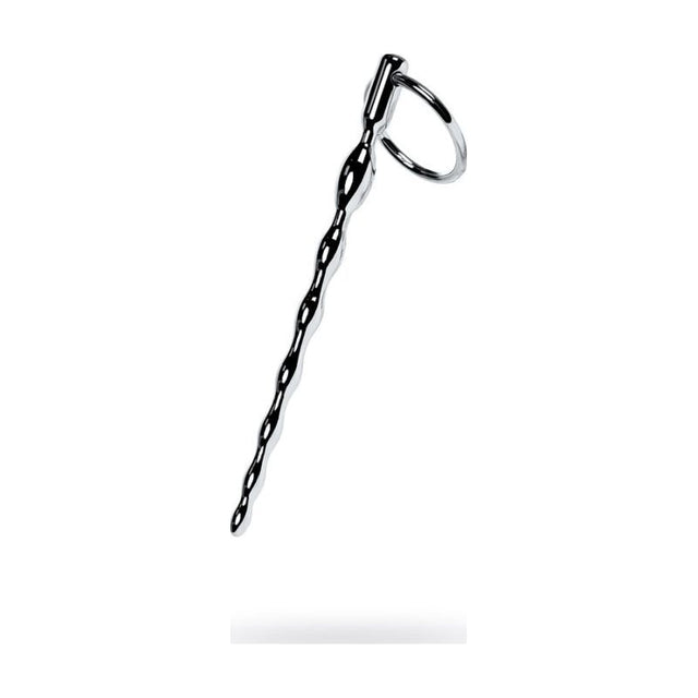 Silver Metal Braided Urethral Plug w Replaceable Ring - Naughty by Nature Adult Store