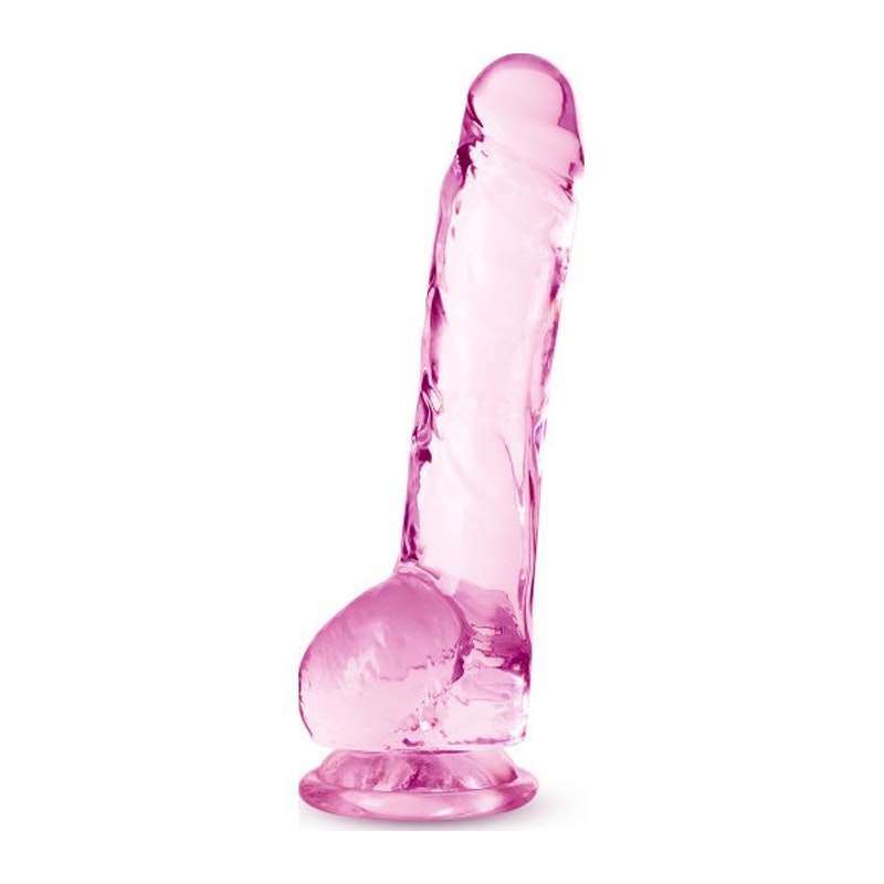 Naturally Yours 8" Crystaline Dildo Rose - Naughty by Nature Adult Store