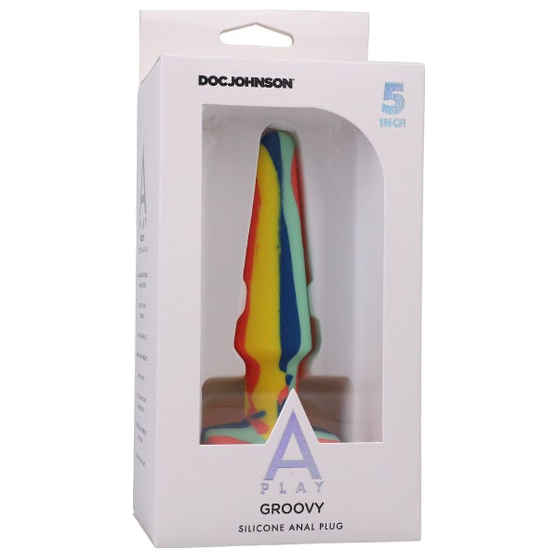 Groovy Silicone Anal Plug 5in Sunrise - Naughty by Nature Adult Store