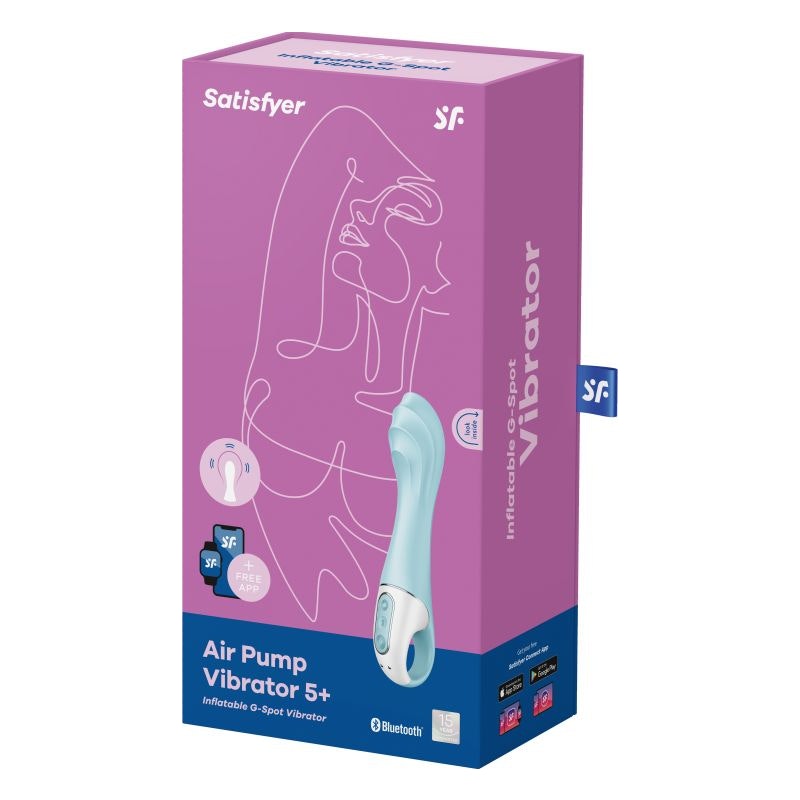 Satisfyer Air Pump Vibrator 5+ Blue - Naughty by Nature Adult Store