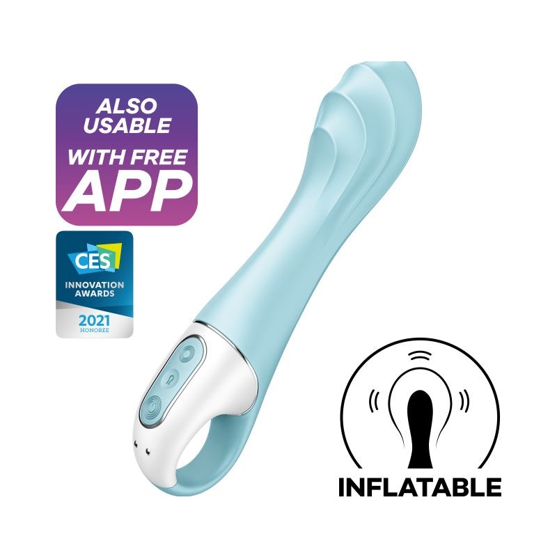 Satisfyer Air Pump Vibrator 5+ Blue - Naughty by Nature Adult Store