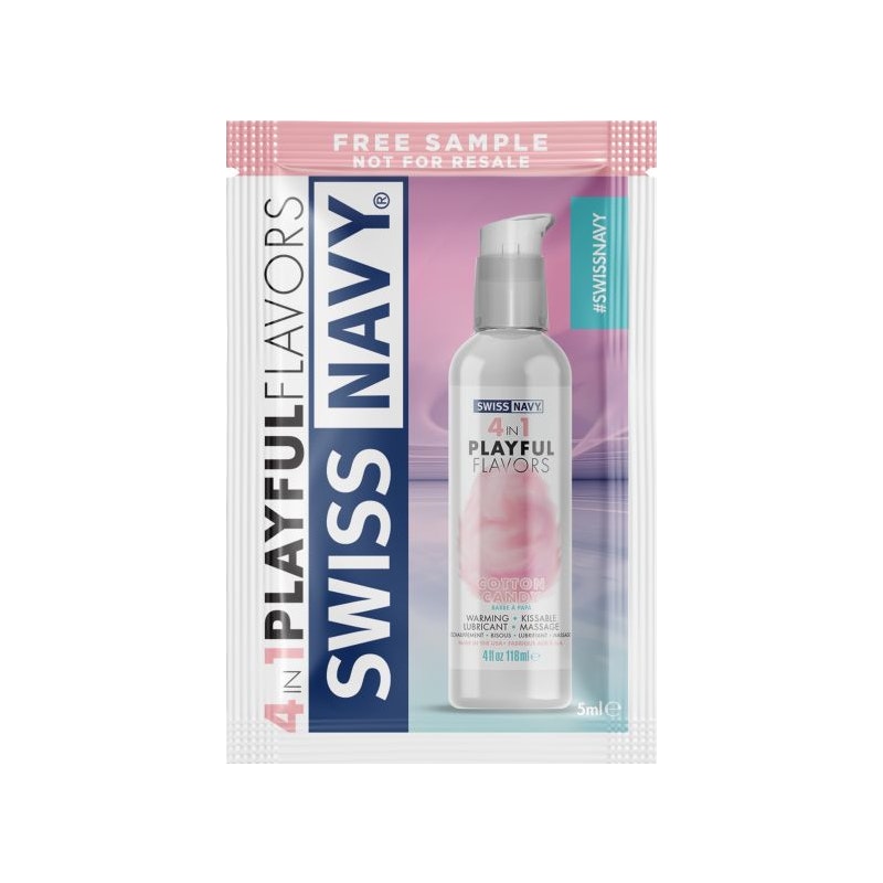 Swiss Navy 4 in 1 Cotton Candy Lube 5ml Sachets (100 Pk) - Naughty by Nature Adult Store
