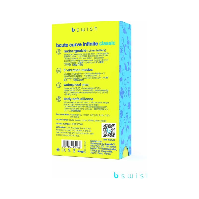 Bcute Curve Infinite Classic Citrus Yellow - Naughty by Nature Adult Store