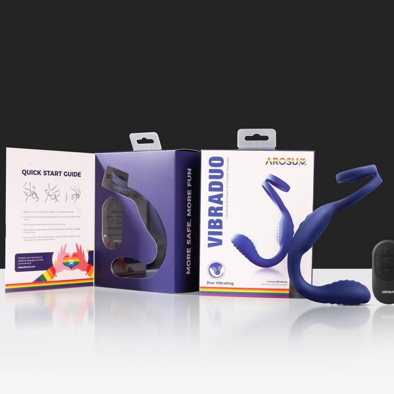 VibraDuo Vibrating Anal Probe and Perineum Stim with Cockring