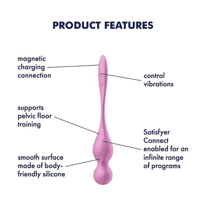 Satisfyer Love Birds 1 Kegel Pelvic Floor Trainer w Connect App Pink - Naughty by Nature Adult Store