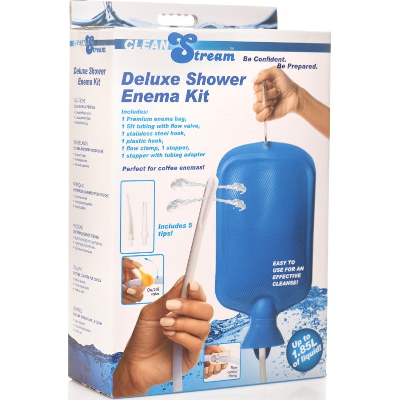 Deluxe Shower Enema Bag and Nozzle Kit - Naughty by Nature Adult Store