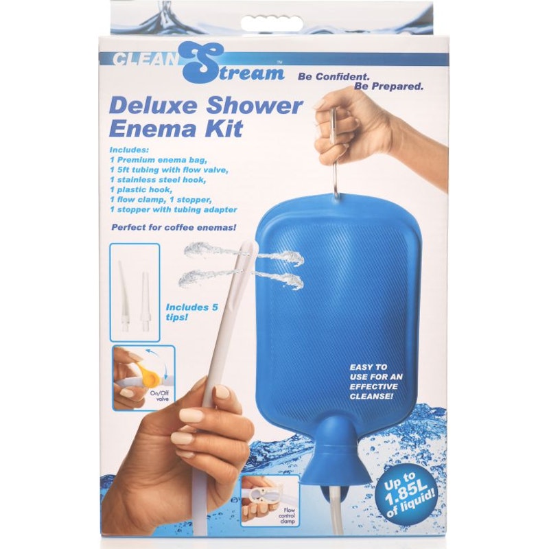 Deluxe Shower Enema Bag and Nozzle Kit - Naughty by Nature Adult Store