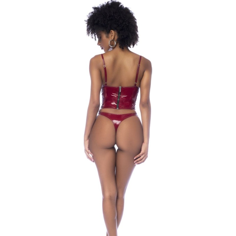 Wet Look Vinyl 2 Pc Set Gloss Wine - Naughty by Nature Adult Store