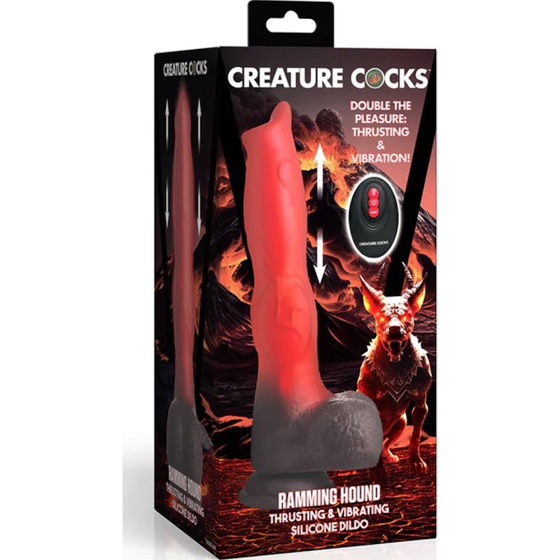 Ramming Hound Thrusting & Vibrating Silicone Dildo