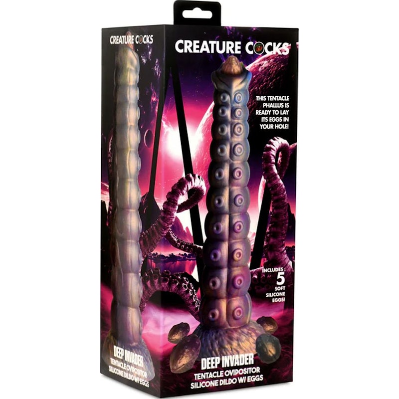 Deep Invader Tentacle Ovipositor Silicone Dildo with Eggs - Naughty by Nature Adult Store