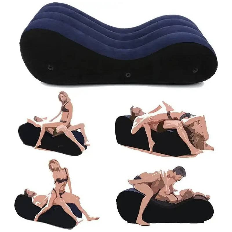 Large 1.5m Inflatable Suede Love Lounge with Handrail - Naughty by Nature Adult Store
