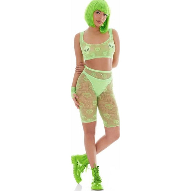 Out of This World Green Bodysuit Set with Alien Pasties - Naughty by Nature Adult Store