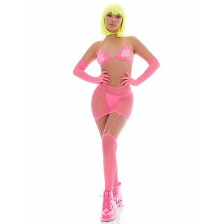 Pink Mesh Bling Ring Set incl Pasties - Naughty by Nature Adult Store