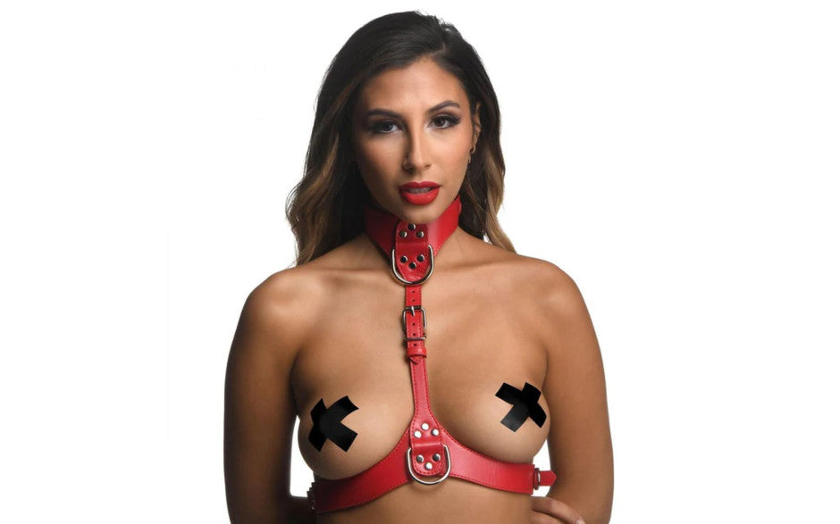 Red Female Chest Harness S/M - Naughty by Nature Adult Store