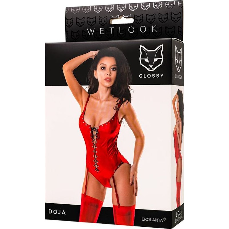 Glossy Doja Bodysuit Red - Naughty by Nature Adult Store