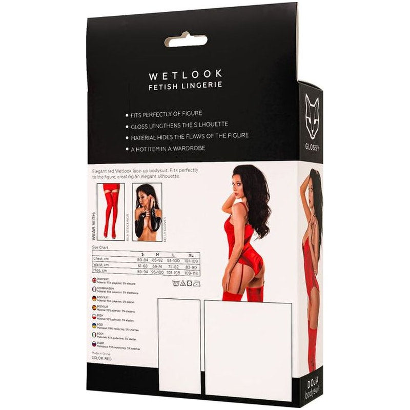 Glossy Doja Bodysuit Red - Naughty by Nature Adult Store