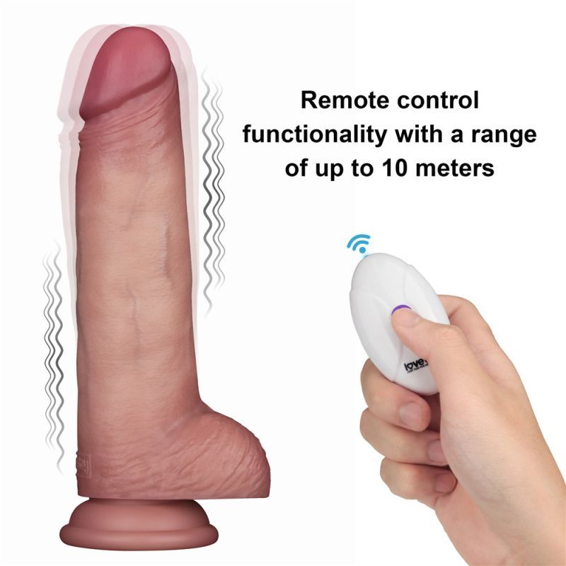 Vibrating Sliding Skin Pro II Silicone Dong 8.5