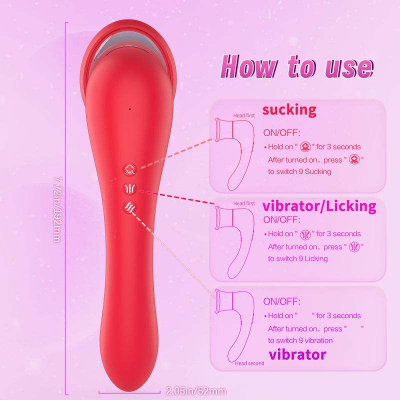 3-in-1 Sucking Licking Vibrating Vaginal Stimulator