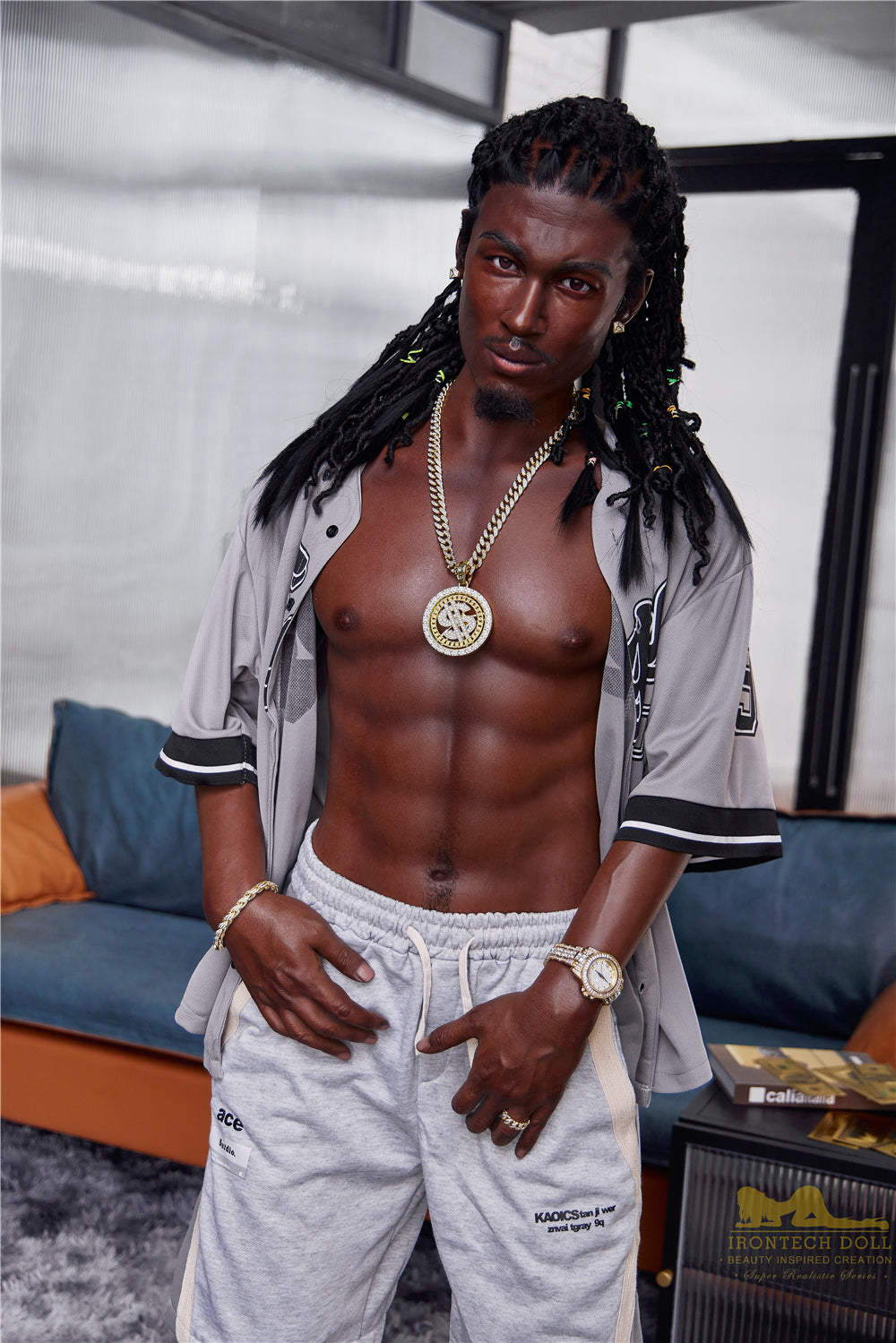 Irontech Silicone Black Sex Doll 170cm M7 Bill Realistic Full Body