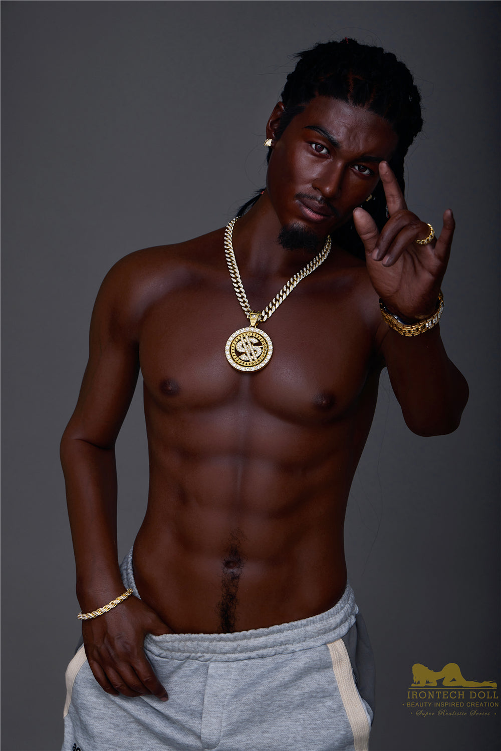 Irontech Silicone Black Sex Doll 170cm M7 Bill Realistic Full Body