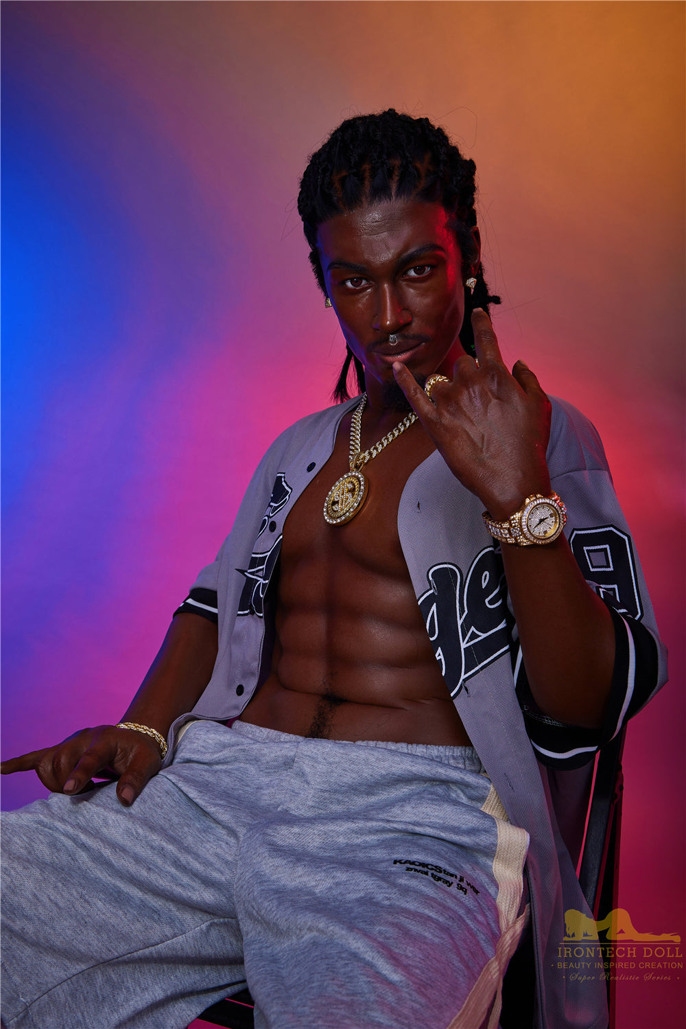 Irontech Silicone Black Sex Doll 170cm M7 Bill Realistic Full Body