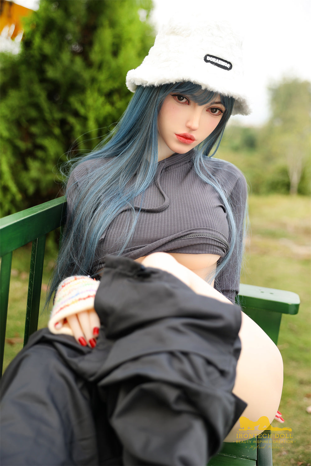 Irontech Blue Hair Sex Doll Joline 159cm S41 Plus Life Size TPE Body
