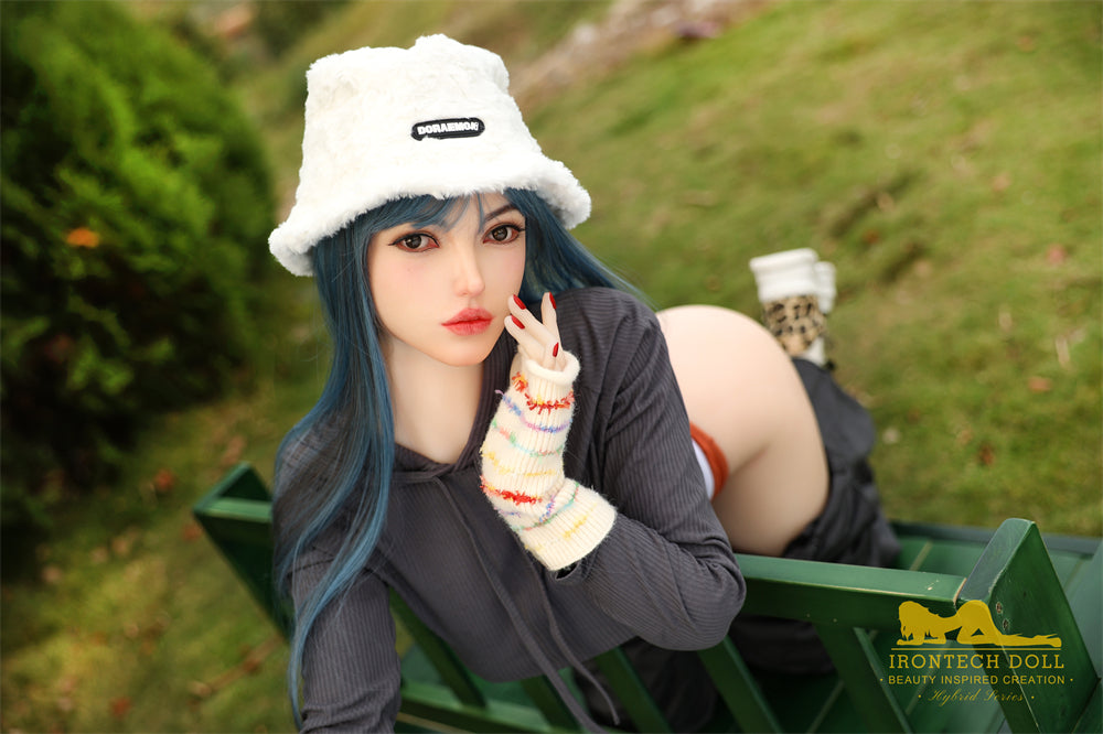 Irontech Blue Hair Sex Doll Joline 159cm S41 Plus Life Size TPE Body