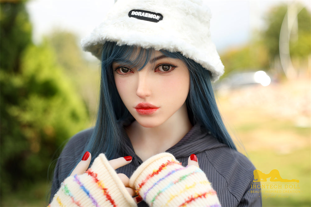 Irontech Blue Hair Sex Doll Joline 159cm S41 Plus Life Size TPE Body