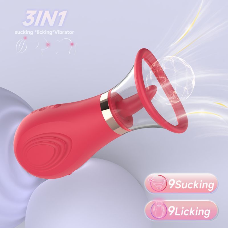 3 - in - 1 Sucking Licking Tickling Stimulator - Adult Toys