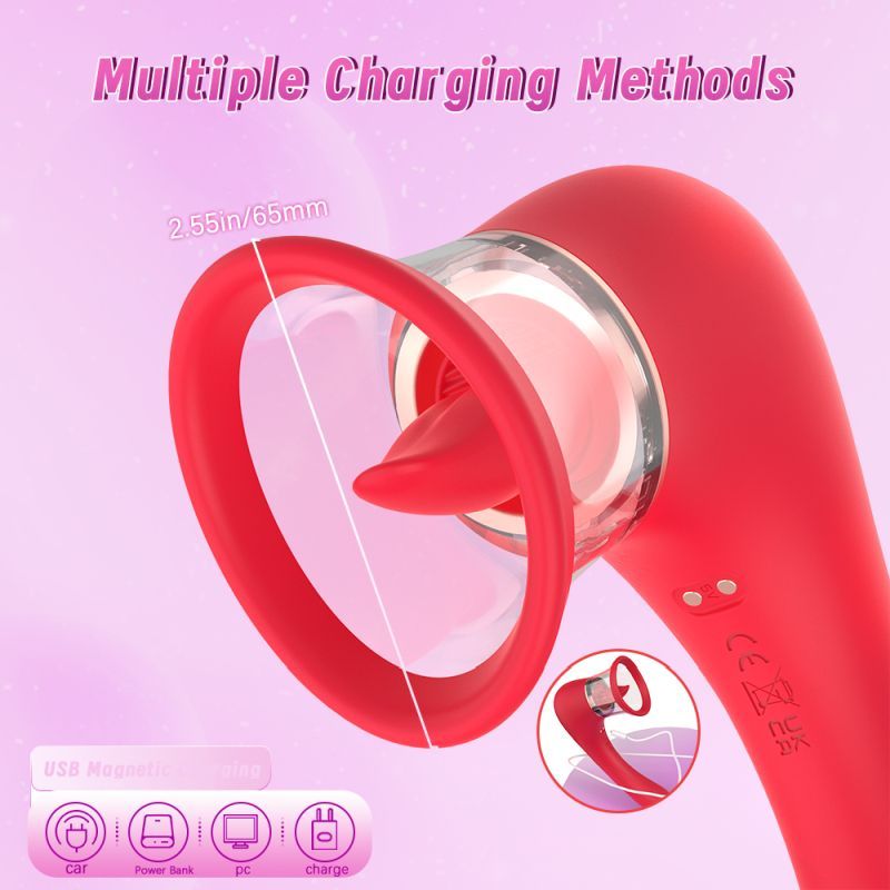 3 - in - 1 Sucking Licking Vibrating Vaginal Stimulator - Adult Toys
