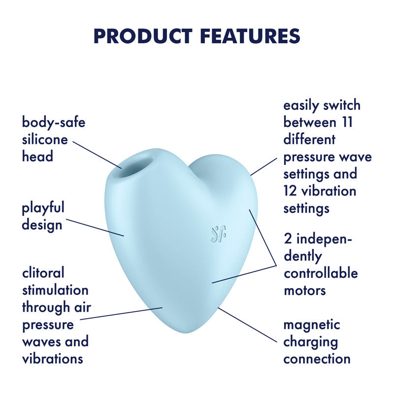 Satisfyer Cutie Heart - Rechargeable Air Pulsation Stimulator with Vibration - Naughty by Nature Adult Store