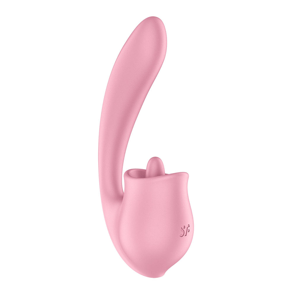 Satisfyer Tongue Genius - Pink Vibrator with Flicking Clit Stimulator