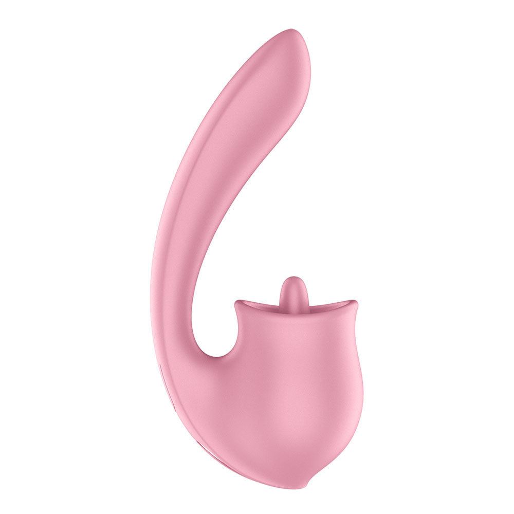 Satisfyer Tongue Genius - Pink Vibrator with Flicking Clit Stimulator